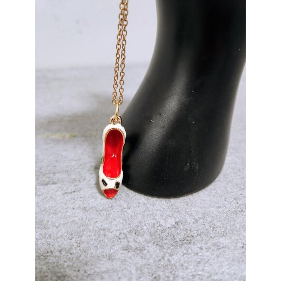 Betsy Johnson Pink Line Shoe Necklace Accessories Designer - Picture 7 of 10